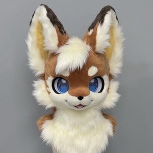 Cute Chocolate Puppy Fursuit Head, Customized Real Beast Fur Clothing, Fursuit Accessories, Furry Ears, Fantasy Creature, Furry, Cosplay