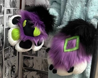 Fursuit Paw,Patchwork paws,Furry nails,Four-Finger Claw,,Fursuit Accessories,Fursuit