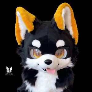 Mischievous Husky Fursuit Head, Customized Kenomo Fur Clothing, Fursuit Accessories, Furry Ears, Fantasy Creature, Furry Cosplay Gifts