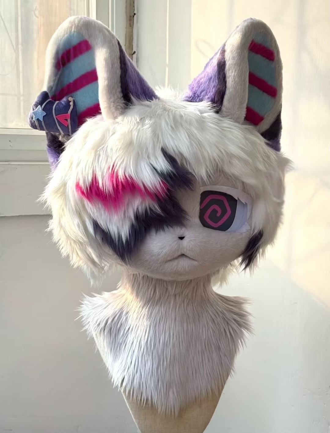 Cute Confused Bunny Fursuit Head, Customized Kenomo Fur Clothing ...