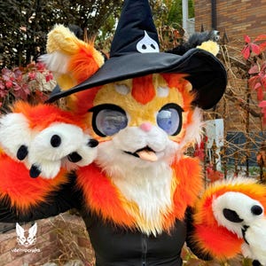 Limited Discount！Enchanted Puppy Fursuit Mask, Witch Puppy, Fursuit Accessories, Furry Ears, Fursuit, Fantasy Creature, Furry, Cosplay