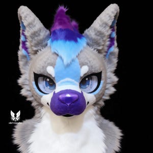 Purple Dreamy Pony Fursuit Head, Customized Coffee Colored Pudding Puppy, Fursuit Accessories, Furry Ears, Fantasy Creature, Furry, Cosplay