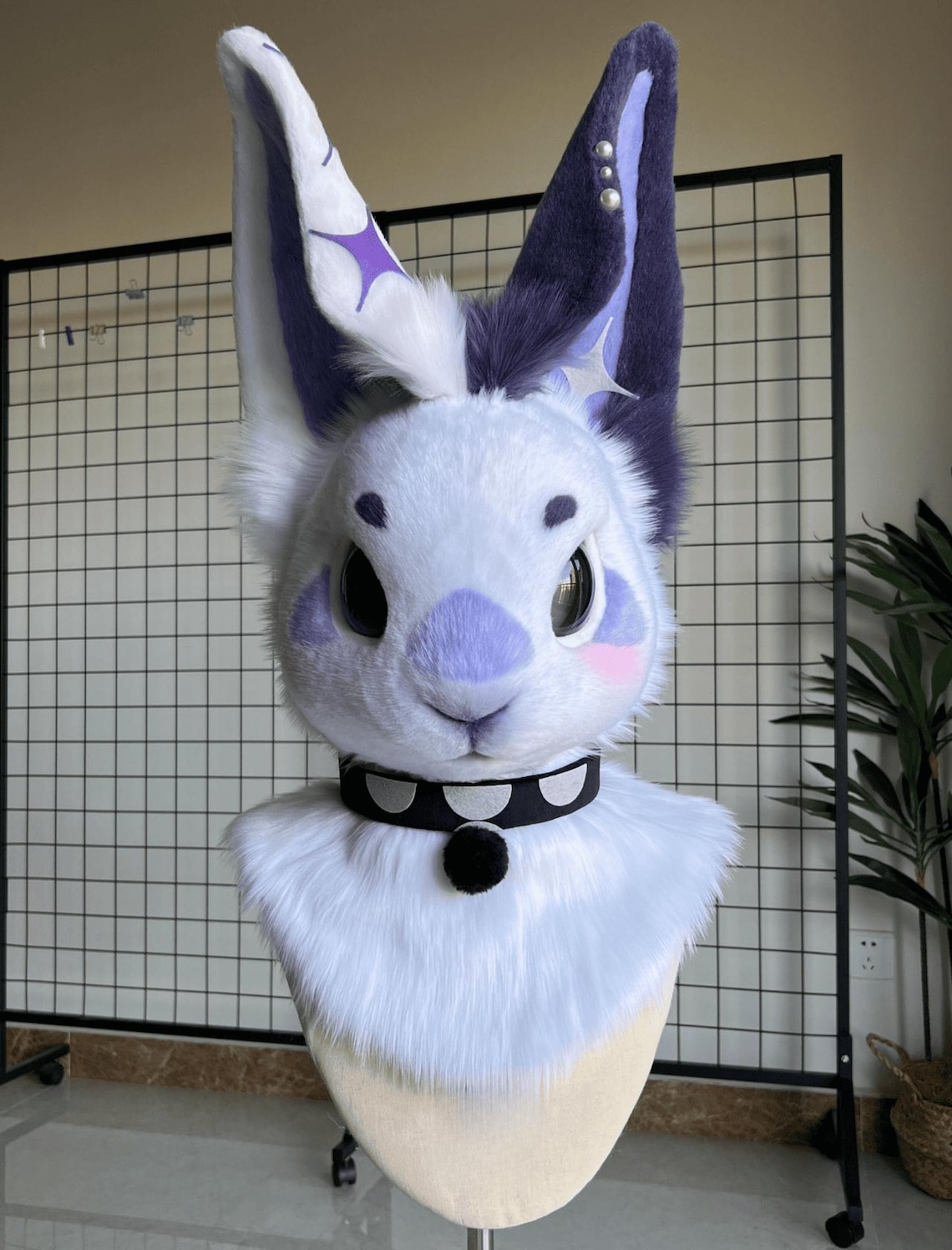 Purple Star Rabbit Fursuit Head, Customized Kenomo Fur Clothing ...