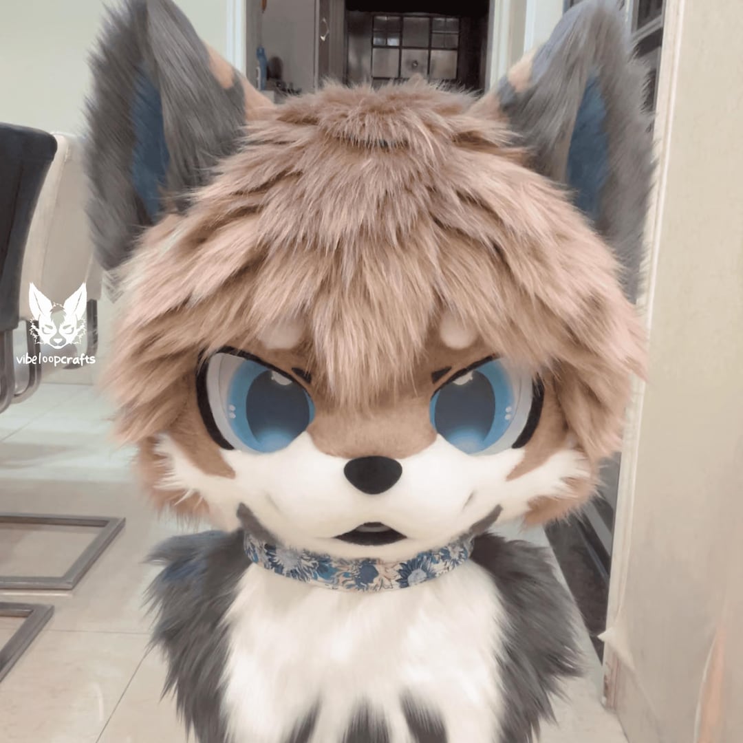 Coffee Bean Puppy Fursuit Head, Customized Kenomo Fur Clothing, Fursuit ...