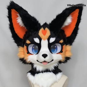 Cute Pudding Dog Fursuit Head, Customized Coffee Colored Pudding Puppy, Fursuit Accessories, Furry Ears, Fantasy Creature, Furry, Cosplay