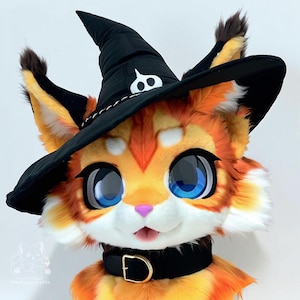 Limited Discount！Enchanted Puppy Fursuit Mask, Witch Puppy, Fursuit Accessories, Furry Ears, Fursuit, Fantasy Creature, Furry, Cosplay