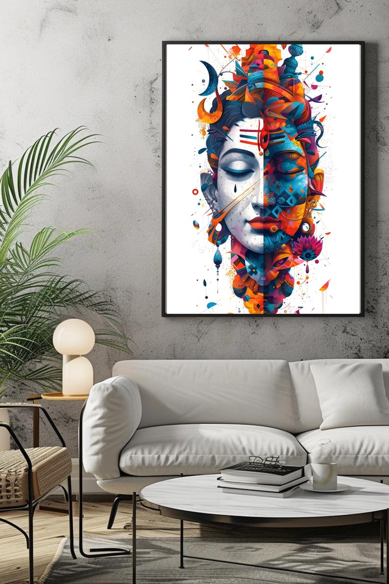 Divine Lord Shiva Wall Art - Mahadev, Hindu God Print, Shiva Painting ...