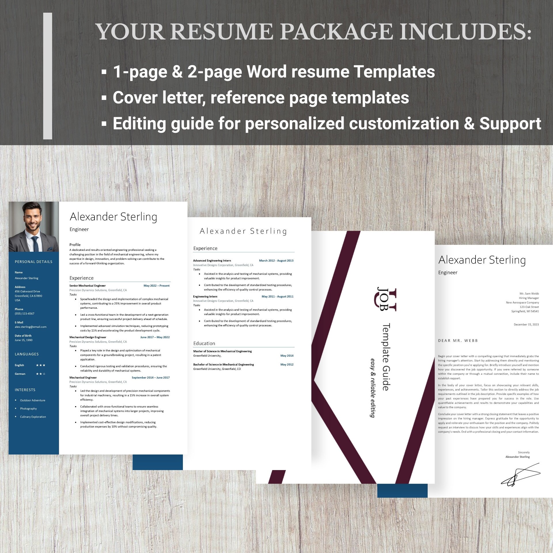 Professional Resume Template Bundle: Modern, Word-optimized Designs ...