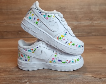 Custom Nike Air Force Kids Art Design, Personalized Shoes, Kids Shoes