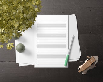 Lined Paper / PDF / Digital Lined Paper / Notebook / Planner / A4 Pages /  Printable Digital 102 Pages