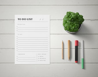 To Do list / Task Calendar / Daily Planner / Task Notebook / Task Organizer / PDF / DIgital Planner / Priority Lis / Action Schedule