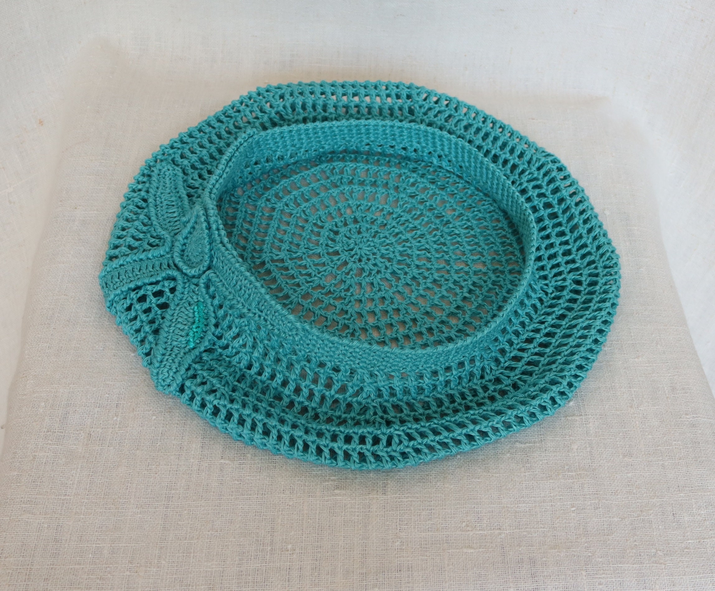 ✋RESERVED❗️✋turquoise blue handmade crochet beret E1DB5B33-96BD-47D4-8BE1-  main image 3