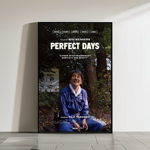 Perfect Days Movie Poster / Canvas Poster / Living Room Decor / Vintage Poster / Home Decor / Wall Art / No Frame / Wall Prints