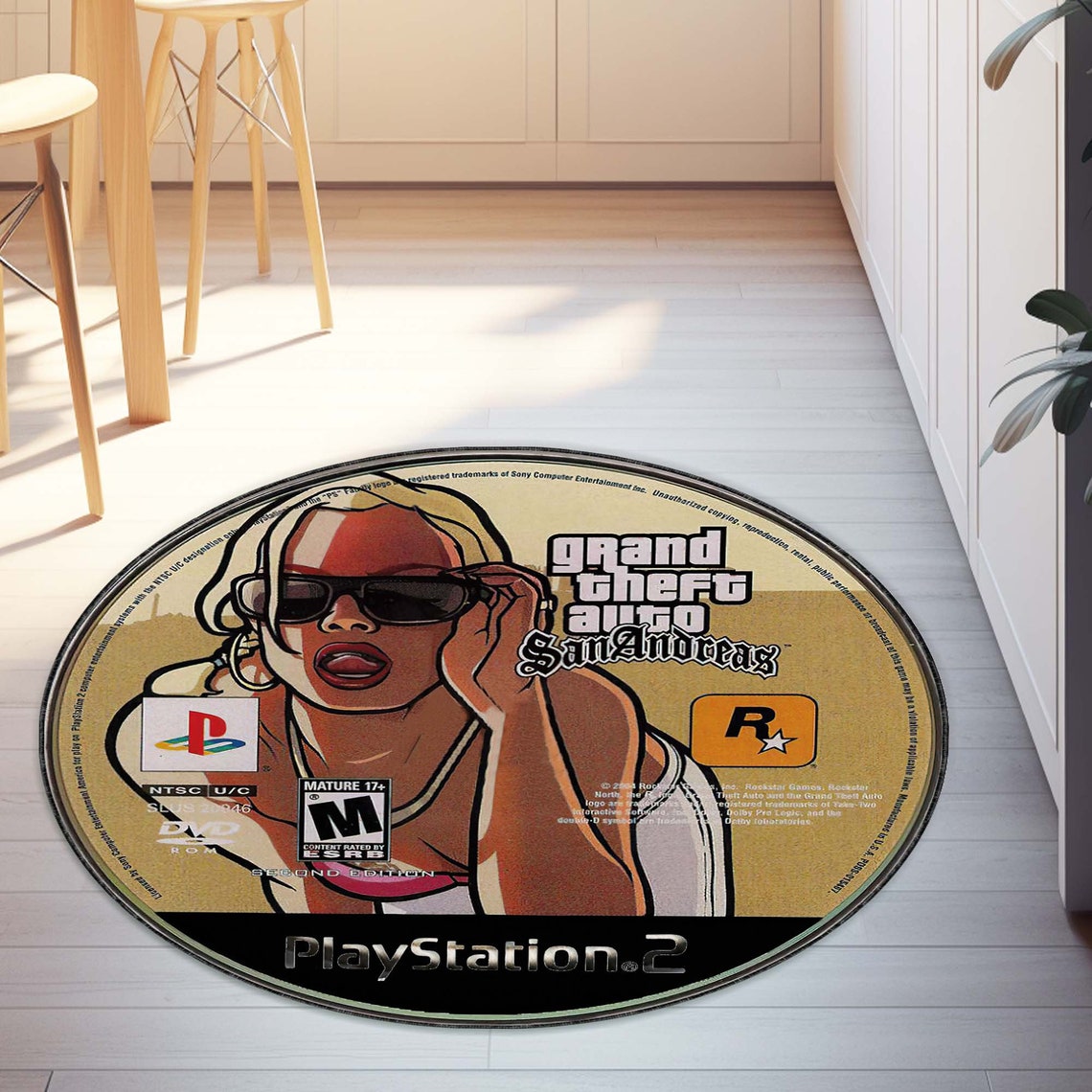 Cd Game Rug Round Decor Rug, Circle Rug, Video Game Rug, Gaming Rug, Popular Game ...