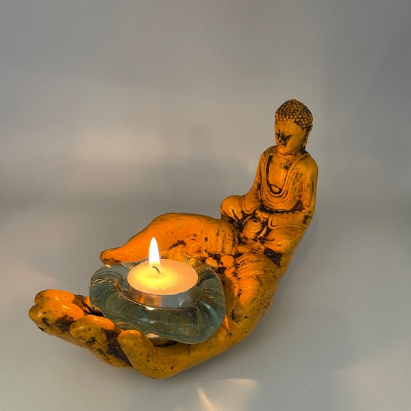 Buddha tea light spiritual praying