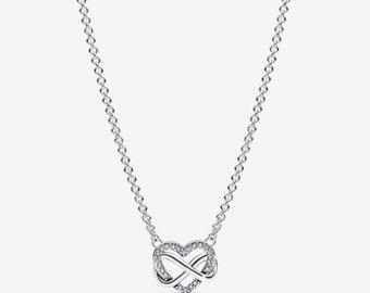 Pandora Infinity sprankelend hart collier ketting ALE S925