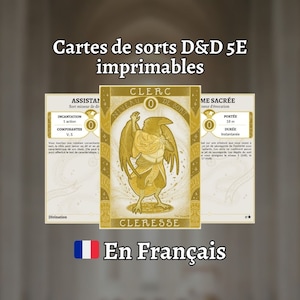 D&D 5e Zauberkarten auf Französisch: Cleric / Cleresse – druckbares PDF-Format