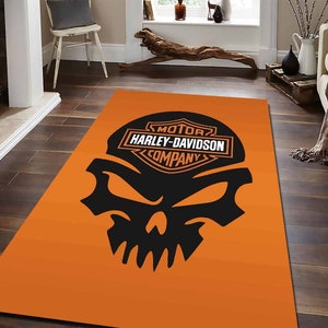 Harley Davidson Wohnzimmer Teppich / Teppich maschinenwaschbar Bild 1