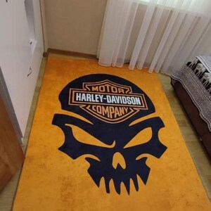 Harley Davidson Wohnzimmer Teppich / Teppich maschinenwaschbar Bild 2