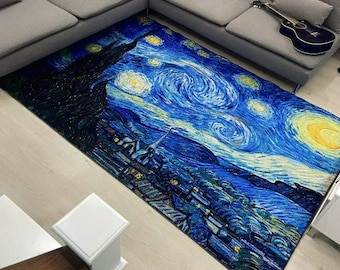 Van Gogh Wohnzimmerteppich / maschinenwaschbar