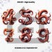 Octopus Alphabet PNG: 3D Doodle Font, Digital Stickers (A-Z) - Etsy