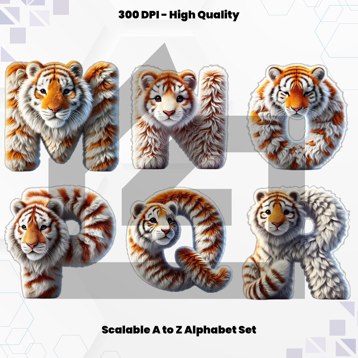 Tiger Fur Alphabet PNG: Doodle Font, 3D Letters (digital Download) - Etsy