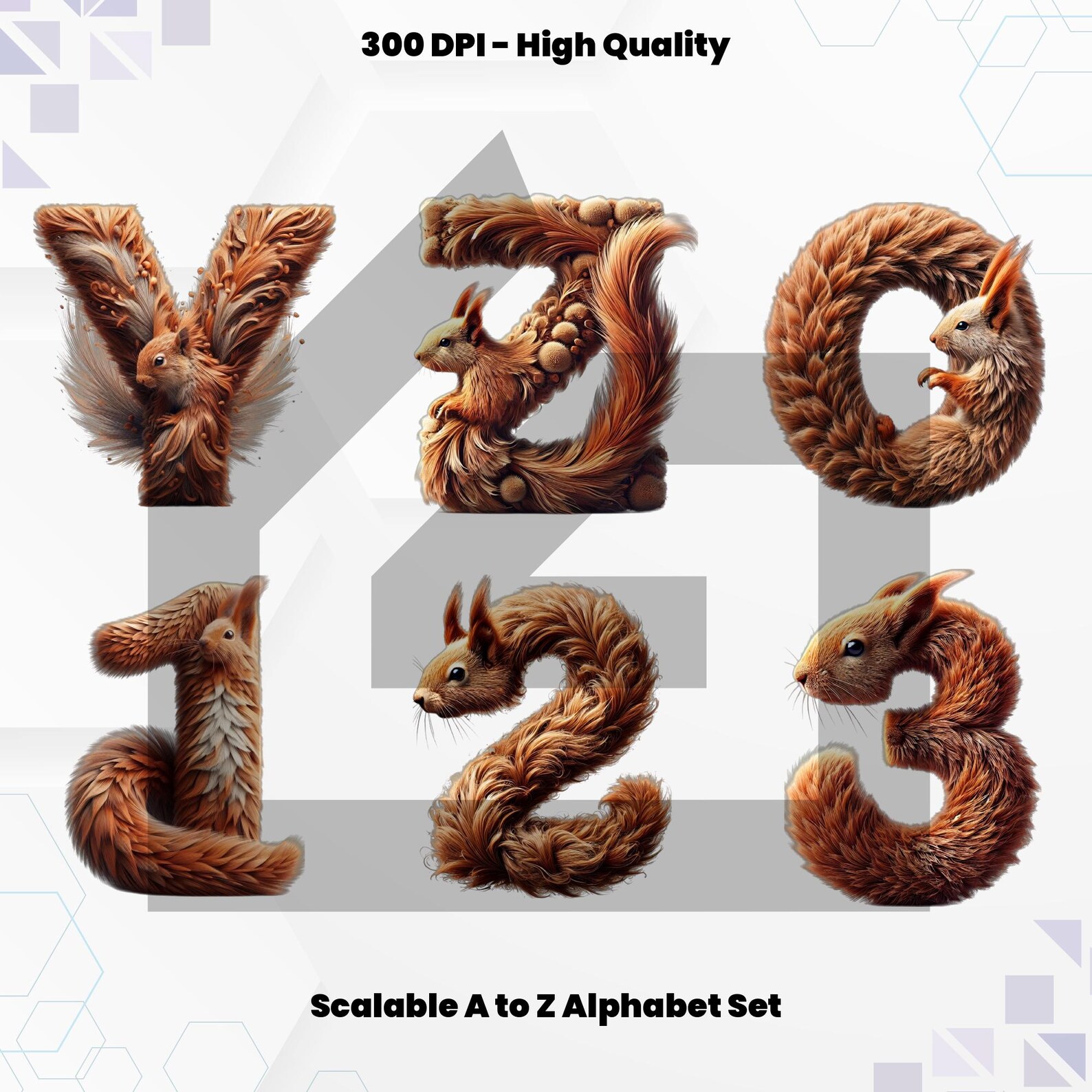 Squirrel Letters Squirrel Alphabet PNG: Doodle Font, 3D Letters (digital Download) - Etsy