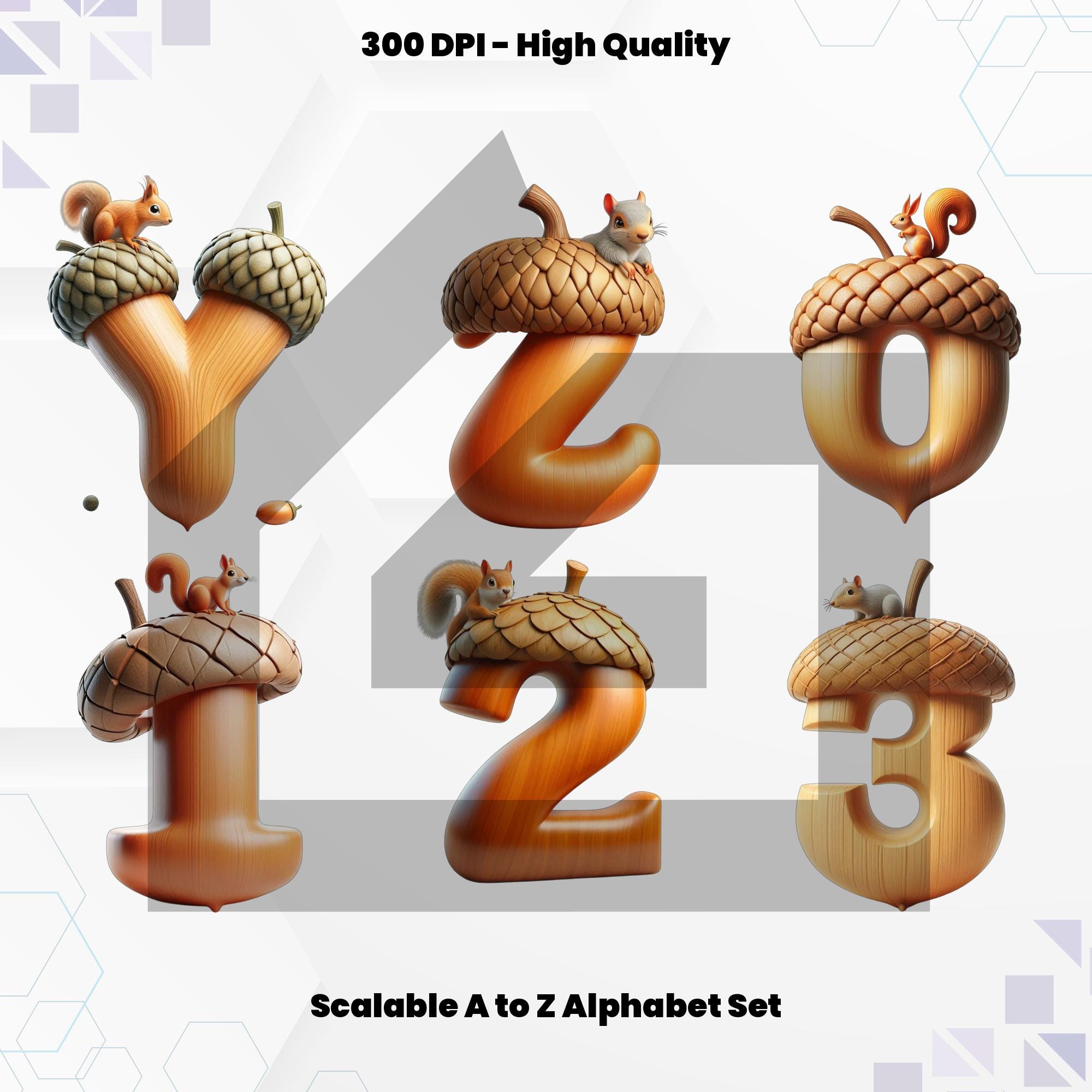 Nut Letters Squirrel Alphabet PNG: Nut Letters, Doodle Font (digital Stickers) - Etsy