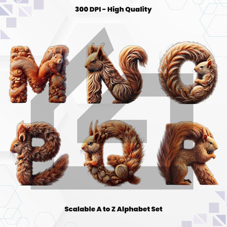 Squirrel Letters Squirrel Alphabet PNG: Doodle Font, 3D Letters (digital Download) - Etsy