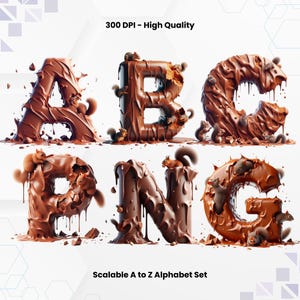 Chocolate Squirrel Alphabet PNG: Watercolor Doodle Font (Digital Stickers)