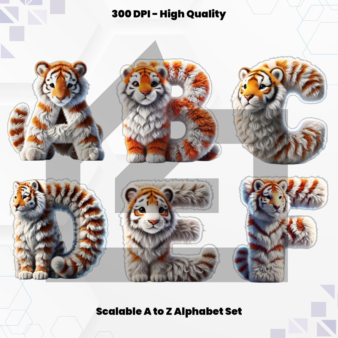 Tiger Fur Alphabet PNG: Doodle Font, 3D Letters (digital Download) - Etsy