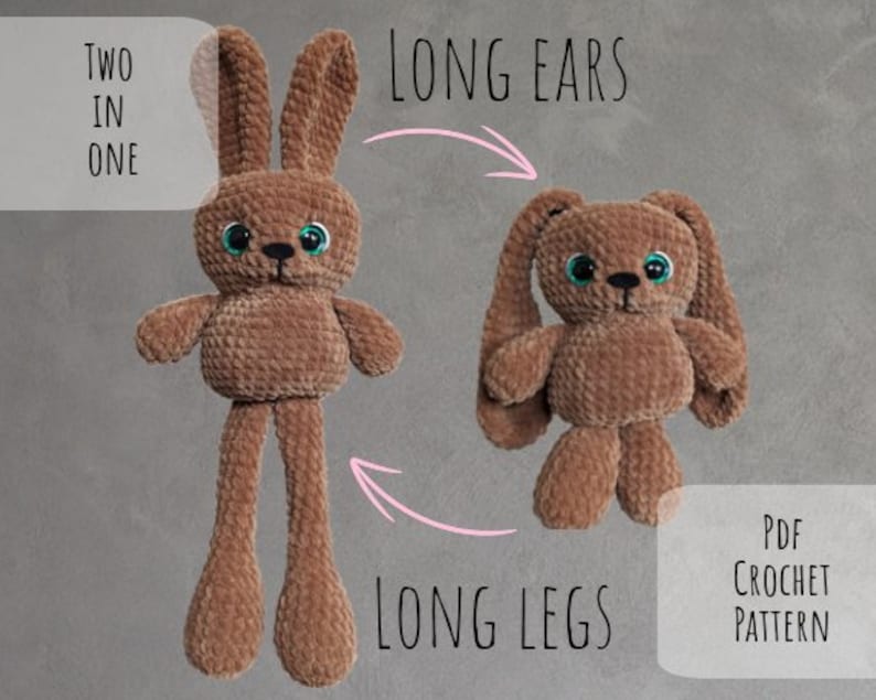 Bunny Longears Longlegs haakpatroon afbeelding 1