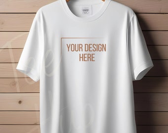 Tee Hub Designs Herren T-Shirt Mockup in Weiß Hoch und Top Qualität MockUp Premium T-Shirt