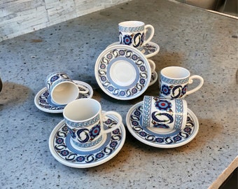 Ensemble de tasses à café turques faites main, ensemble de 6 tasses à expresso et soucoupes en porcelaine, tasse Macchiato, ensemble de tasses à expresso en porcelaine, cadeau de fête des mères