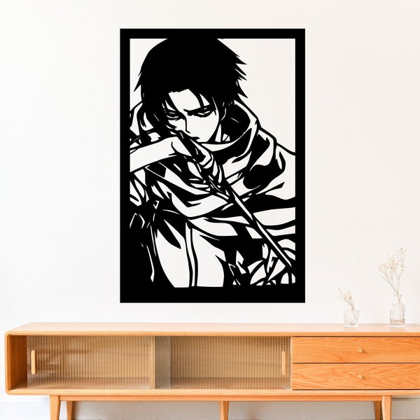 Eren Yeager - Attack.on.Titan Wall Art Room Decor - File for Laser Cutting Machine, CNC, Silhoutte, Cricut , DIY - Dxf,Cdr,Svg,Ai,Pdf,Png.