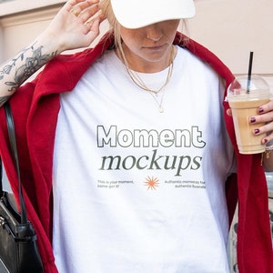 Maqueta de camisa blanca Gildan 5000, estilo urbano (PSD, JPG)