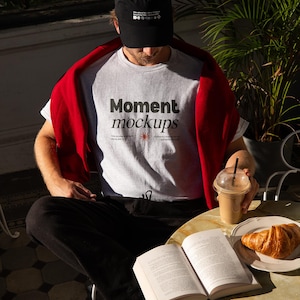 Gildan 5000 Grey Shirt Mockup: Urban Streetwear Tee (PSD & JPG)