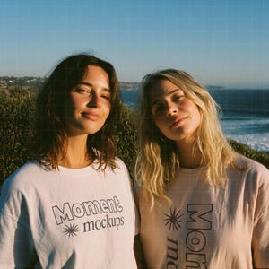 white t shirt duo mockup oversized lifestyle mockup pinterest aesthetic streetwear mockup bella canvas gildan baby tee mock comfort colors