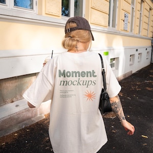 Gildan 5000 Natural T-Shirt Mockup, Streetwear Style (PSD & JPG)