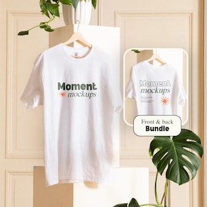 Gildan 5000 White mockup tshirt mockup aesthetic mockup professional print on demand mockup basic simple mockup casual trendy mockups