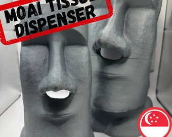 Moai tissue dispenser - Moai Sculpture - Art History - Prehistoric - 3D Printed - Novelty Item - Functional elegant decoration