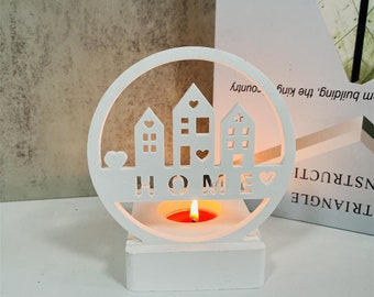 Candle Holder Silicone Mold, House insert for Tea light Holder, Home Mold, Tealight Holder Casting Mold