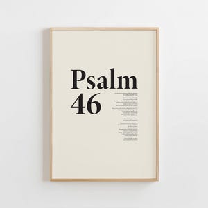 Póster del versículo bíblico del Salmo 46, póster cristiano, póster religioso, póster de las Escrituras, versículo bíblico, regalo cristiano