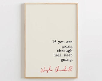 Winston Churchill Quote Print, Inspirational Wall Art (Digital Download)