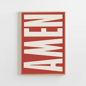Amen Poster, Jesus Poster, Christian Poster, Christian Gifts, Retro Poster, Religious Wall Decor, Gallery Wall Art, Christian Wall Art