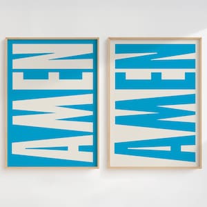 Amen Poster, Jesus Poster, Christian Poster, Christian Gifts, Retro Poster, Religious Wall Decor, Gallery Wall Art, Christian Wall Art