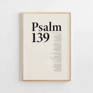 Póster del versículo bíblico del Salmo 139, póster cristiano, póster religioso, póster de las Escrituras, versículo bíblico, regalo cristiano
