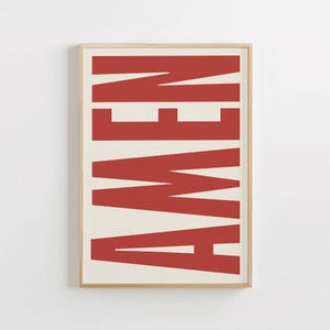 Amen Poster, Jesus Poster, Christian Poster, Christian Gifts, Retro Poster, Religious Wall Decor, Gallery Wall Art, Christian Wall Art
