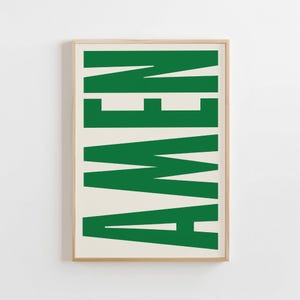 Amen Poster, Jesus Poster, Christian Poster, Christian Gifts, Retro Poster, Religious Wall Decor, Gallery Wall Art, Christian Wall Art