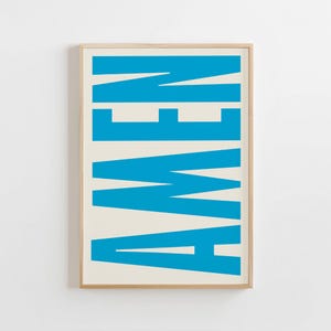 Amen Poster, Jesus Poster, Christian Poster, Christian Gifts, Retro Poster, Religious Wall Decor, Gallery Wall Art, Christian Wall Art